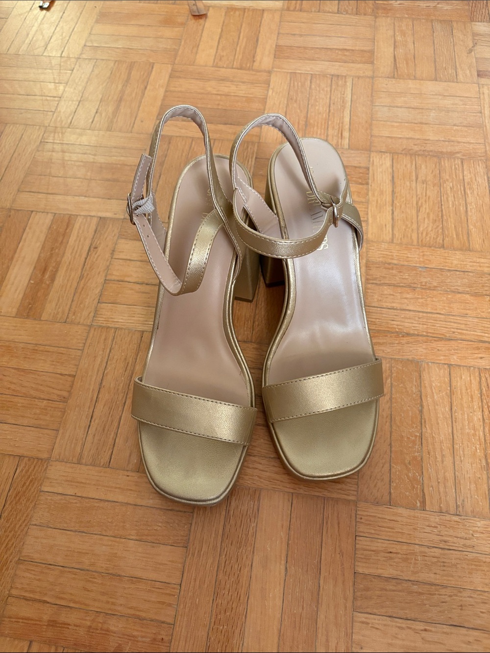 Dreampairs Gold Slingback Block Heel Sandals - Women